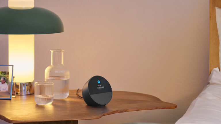 Amazon Echo Spot: Sleek Smart Alarm Clock with Vibrant Sound and Alexa on Gadget Flow