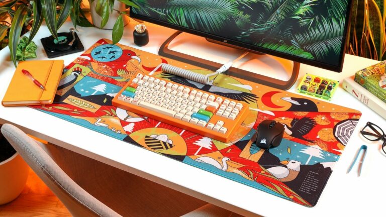 Drop + ArqKeebs DCD Bird Jungle Desk Mat: Art-Inspired Design for Your Work Desk on Gadget Flow