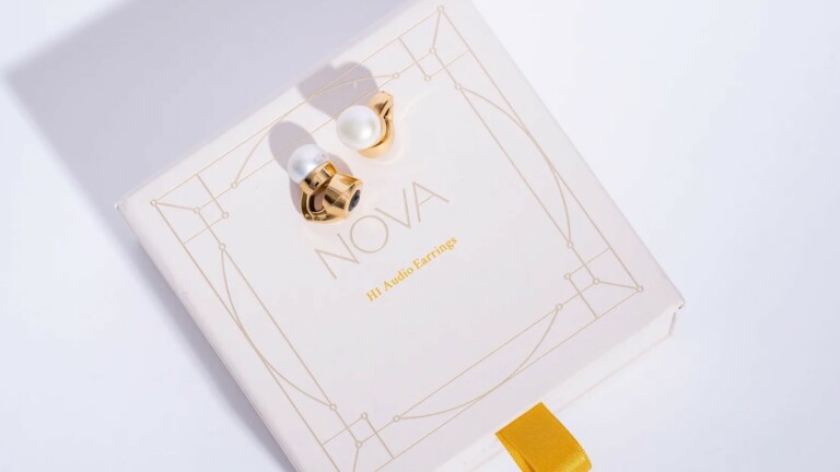 NOVA H1 Audio Earrings are a pair of wireless earphones embedded in a pair of earrings