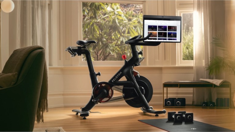 Peloton Bike+ home exercise bicycle lets you cycle, do yoga, stretch, and meditate