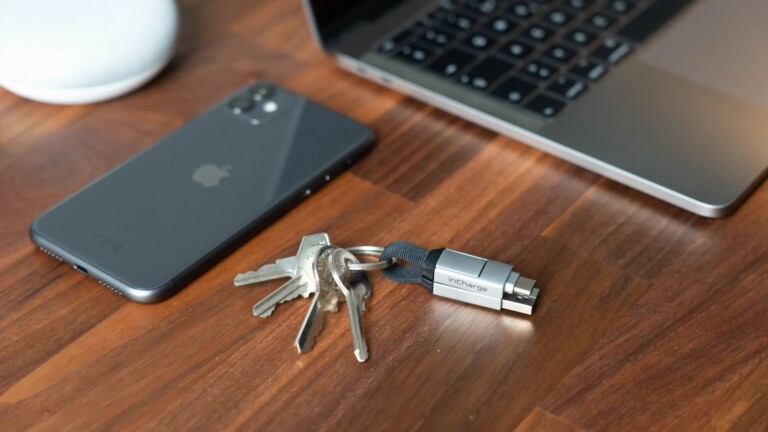 Rolling Square inCharge 6 multi-charging keychain connects devices to any power source